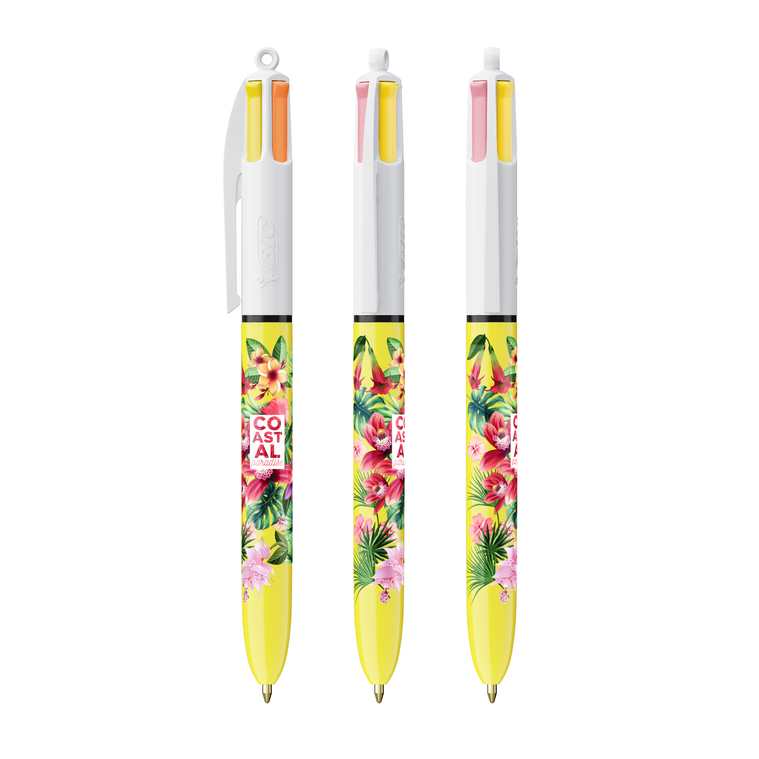 Stylo 4 couleurs personnalisable BIC® Sun Blanc - jaune